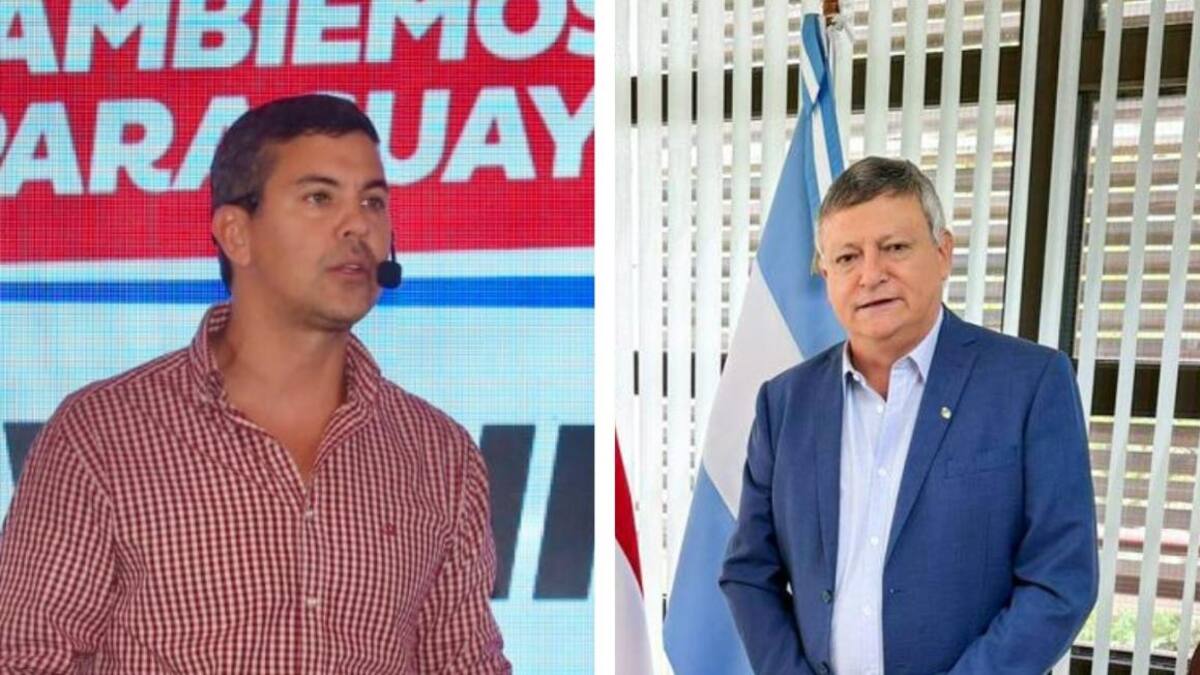 Santiago Peña, candidato a presidente de Paraguay y Domingo Peppo, embajador argentino_Twitter