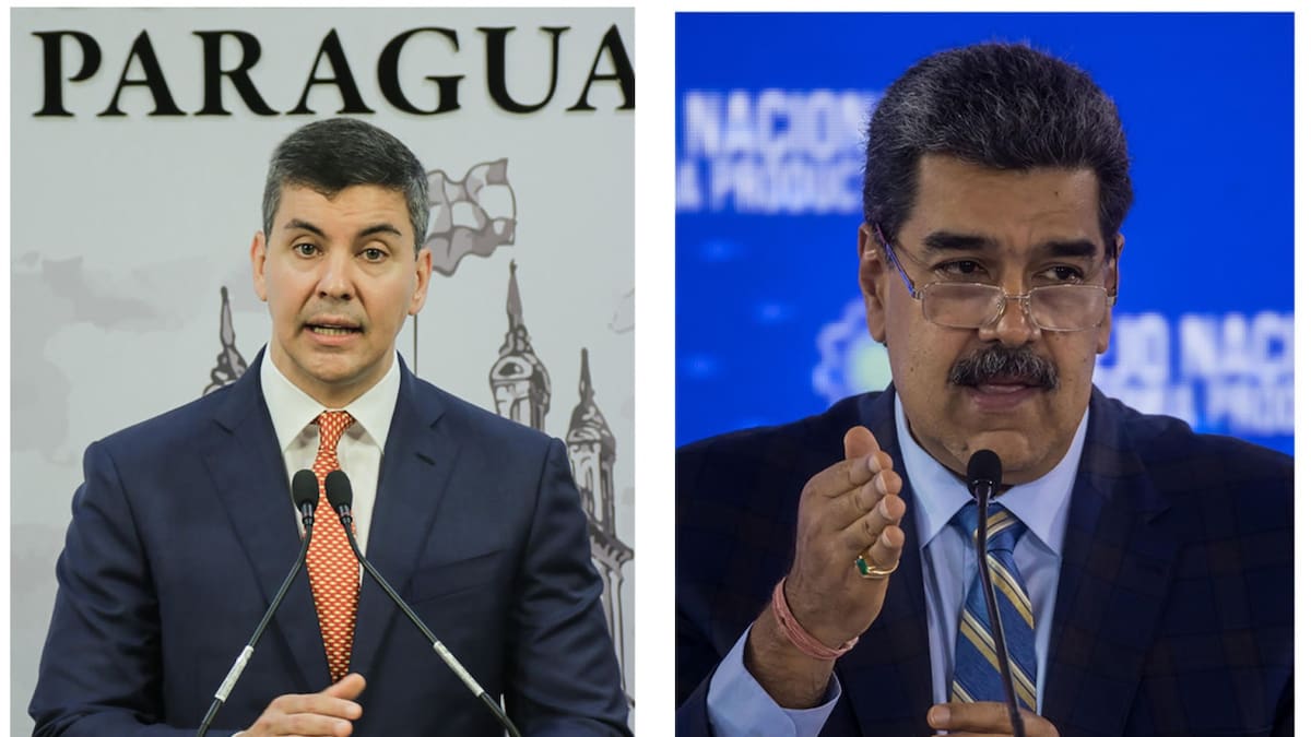 Santiago Peña y Nicolás Maduro. Foto: EFE.