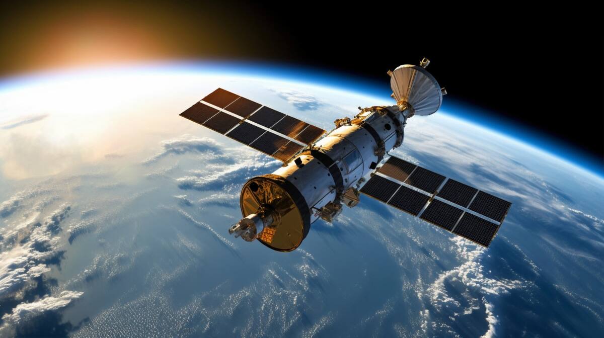 Satélite en el espacio. Foto: Freepik