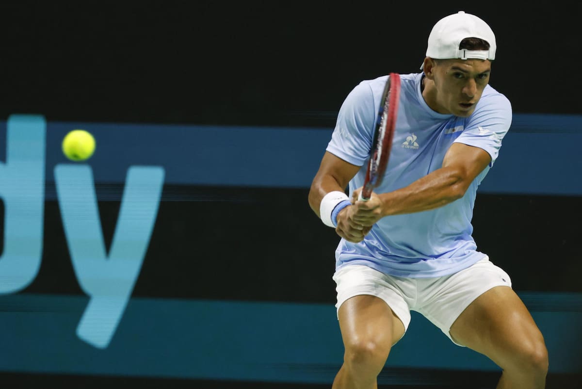 Sebastián Báez en la Copa Davis. Foto: EFE.