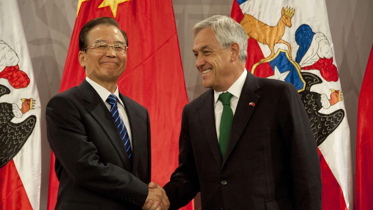 Sebastián Piñera y el ex primer ministro chino Wen Jiabao. Foto: NA