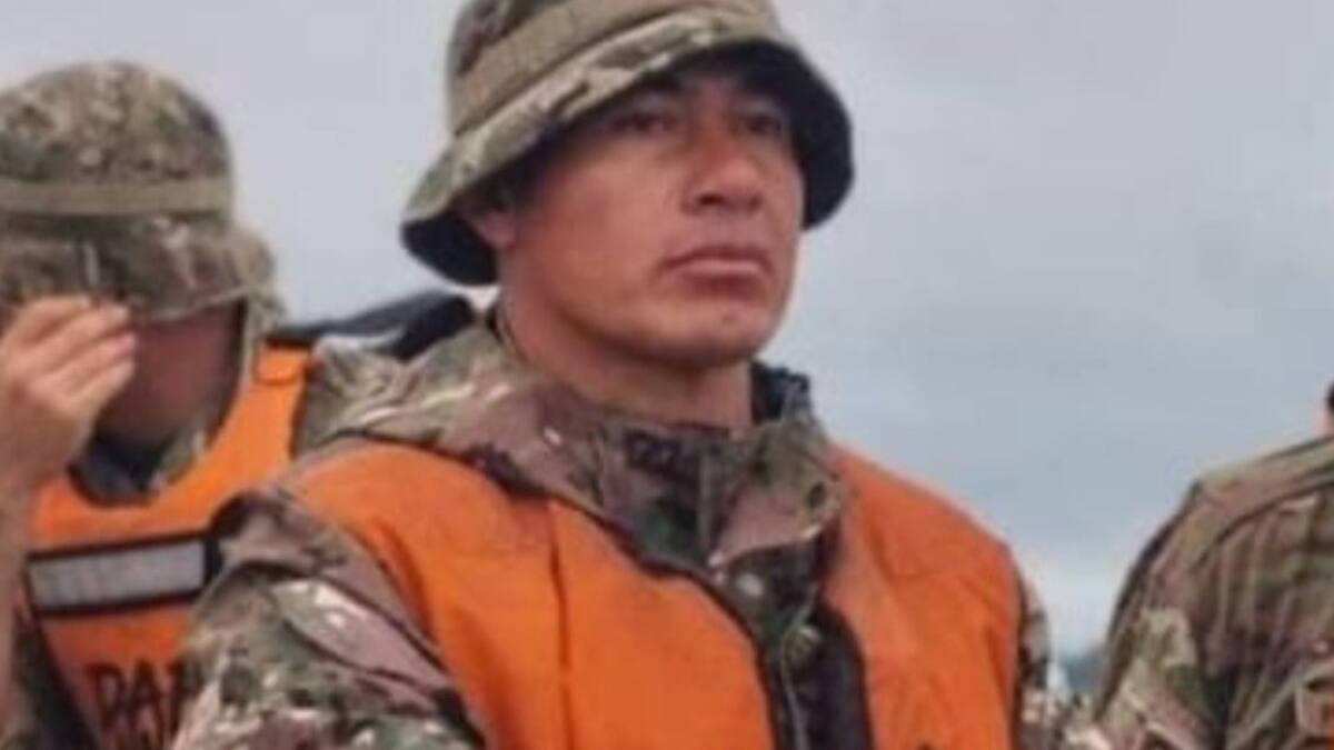 Sebastián Romero, sargento del Ejército argentino que murió tras caer al río Paraná. Foto: NA.