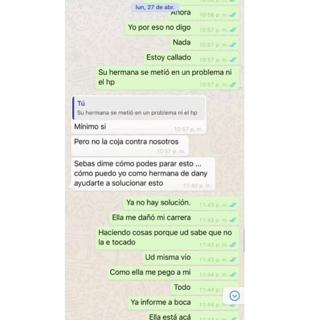 Sebastián Villa, chats