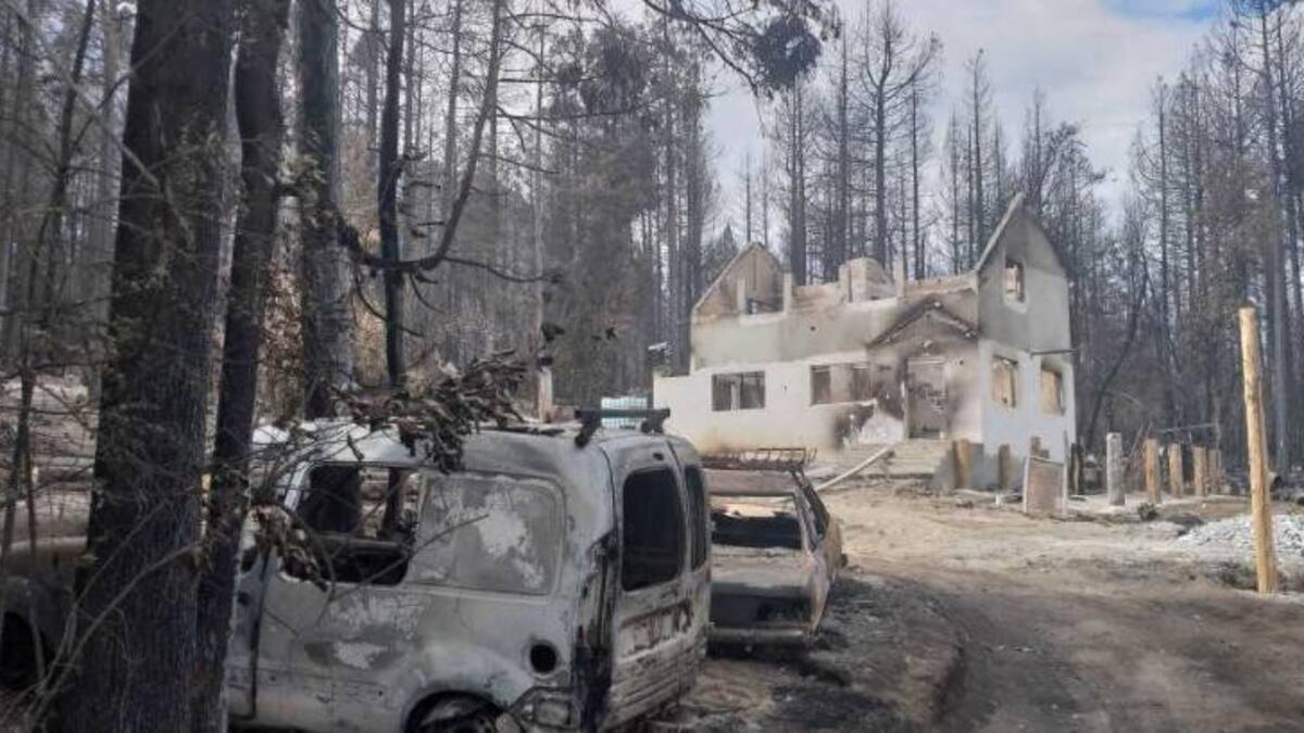 Secuelas de incendios en La Patagonia, NA