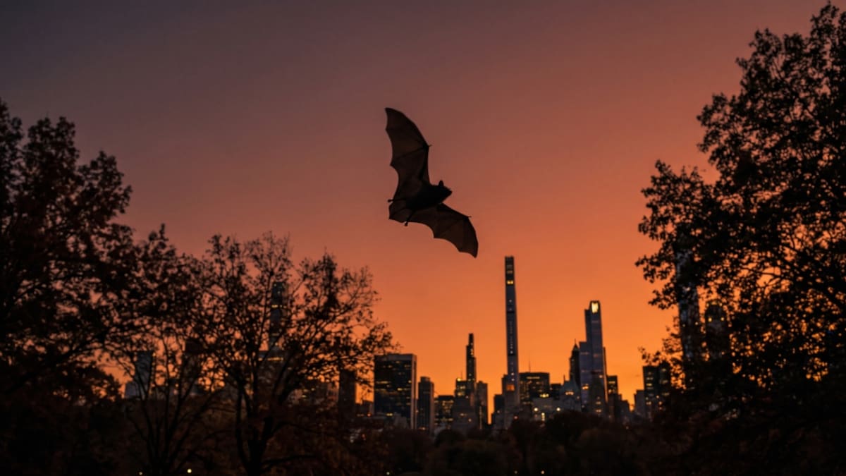 Bat flying New York City 2026