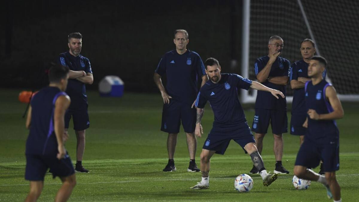 Selección Argentina, entrenamiento en Qatar. Foto: Télam