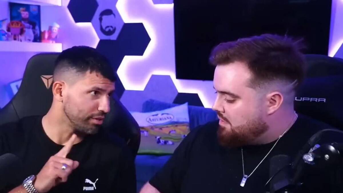 Sergio Agüero e Ibai Llanos. Foto: captura de video.