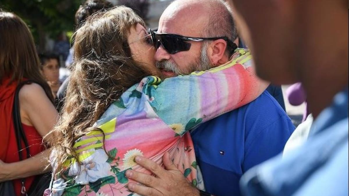 Sergio Maldonado en el último adiós a Santiago Maldonado