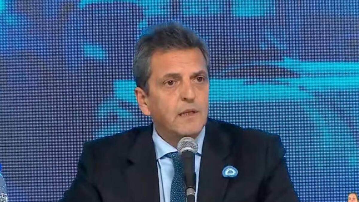 Sergio Massa en la inauguración del gasoducto Néstor Kirchner. Foto: captura de vieo.