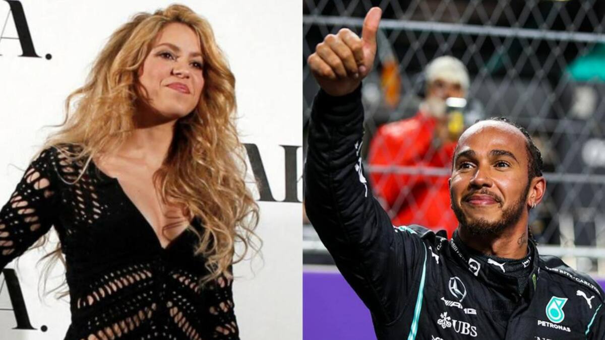 Shakira y Lewis Hamilton. Fotos: Reuters.