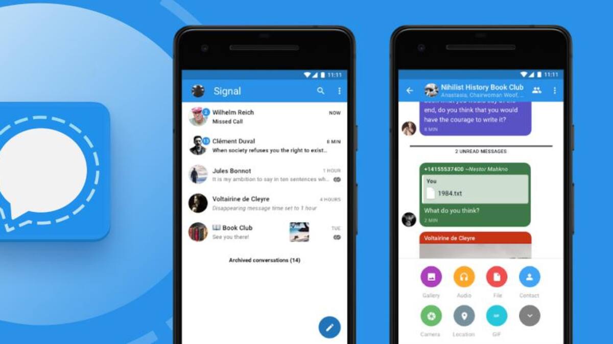 Signal app de mensajería instantánea