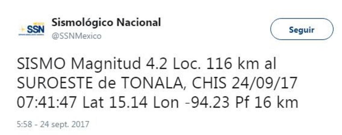 Sismo en Chiapas