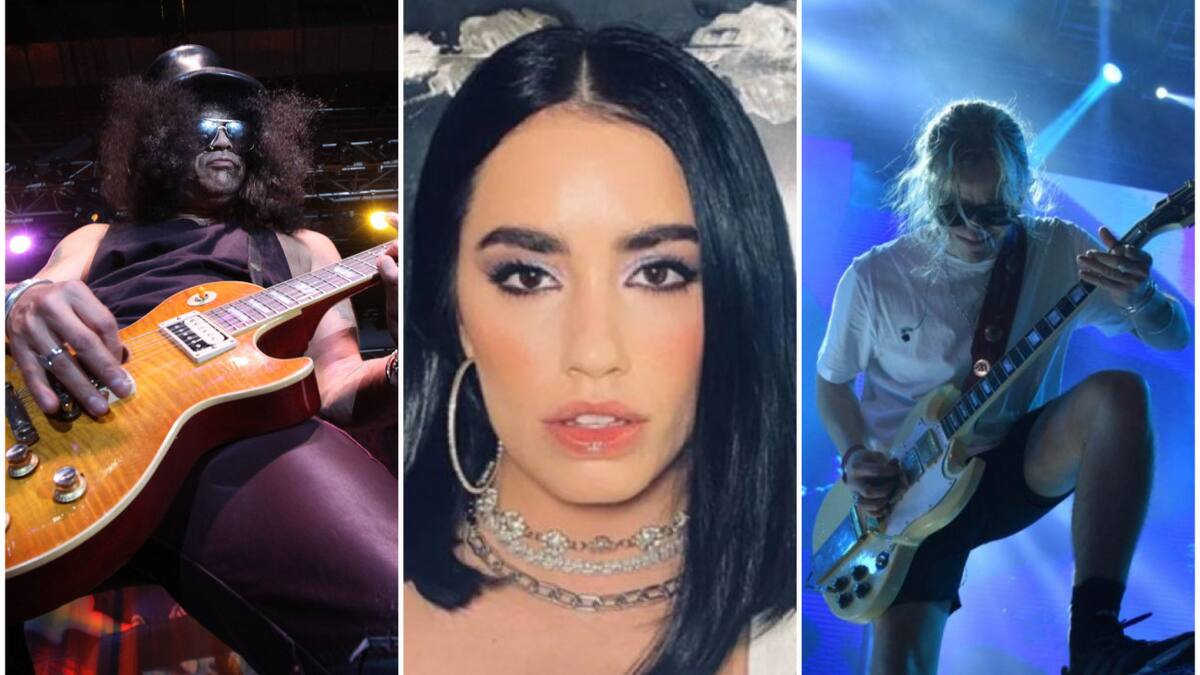 Slash, Lali y Airbag. Foto: archivo.