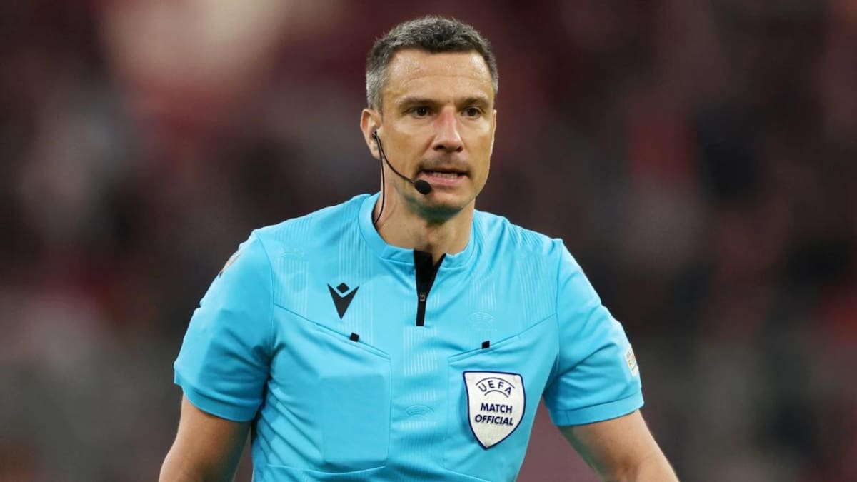 Slavko Vincic, el árbitro esloveno de Argentina-Arabia Saudita. Foto: UEFA.