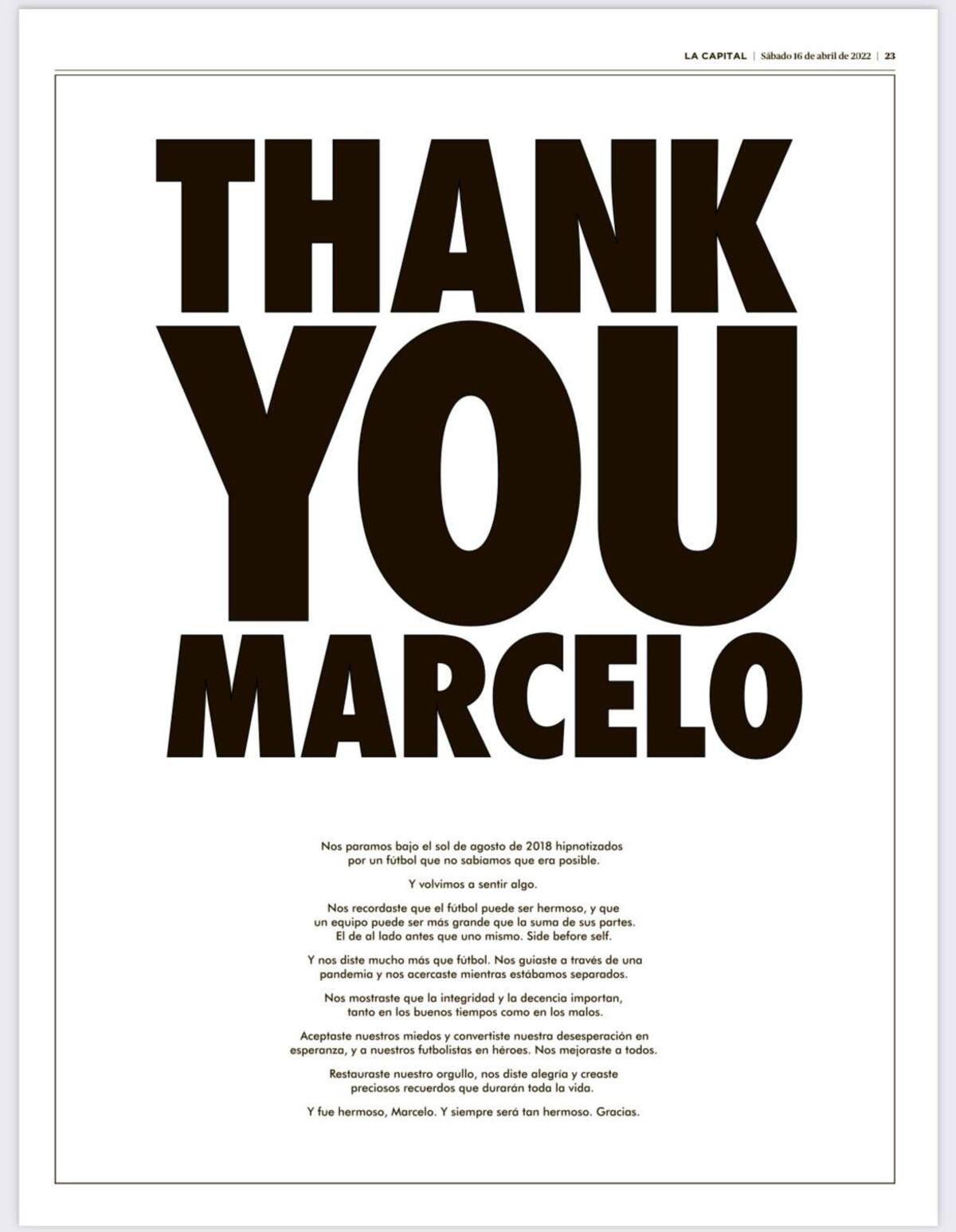 Solicitada de hinchas de Leeds para Bielsa en un diario de Rosario