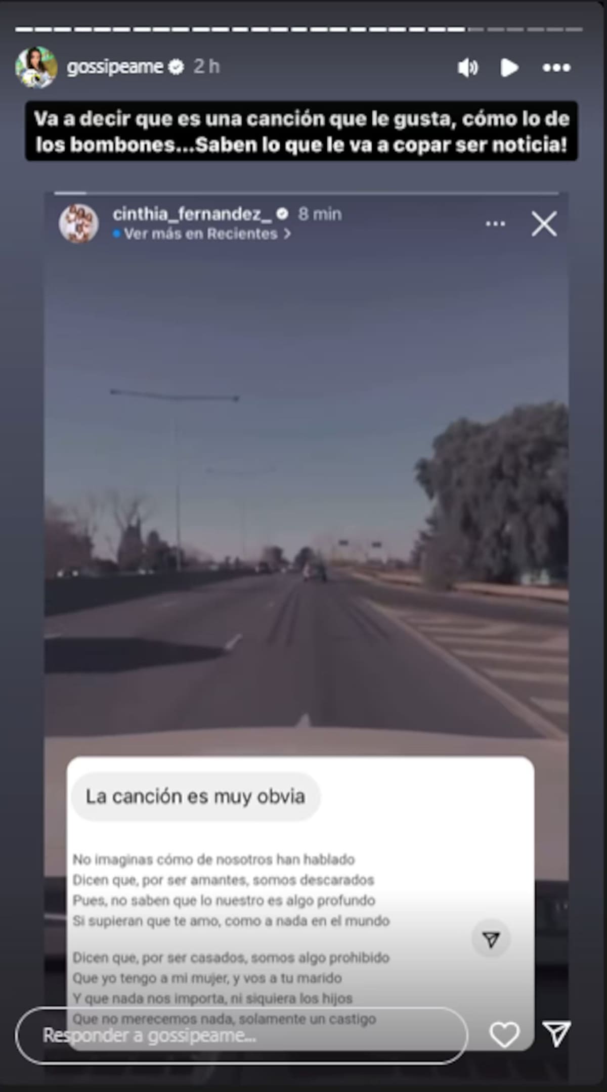 Sospechas por la historia de Cinthia Fernández. Foto: Instagram.