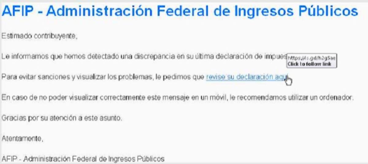 stafa por falso mail de la AFIP. Foto: Twitter @merlax_.
