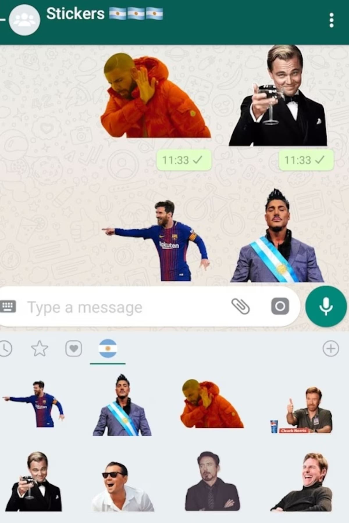 Stickers de WhatsApp. Foto: Captura.