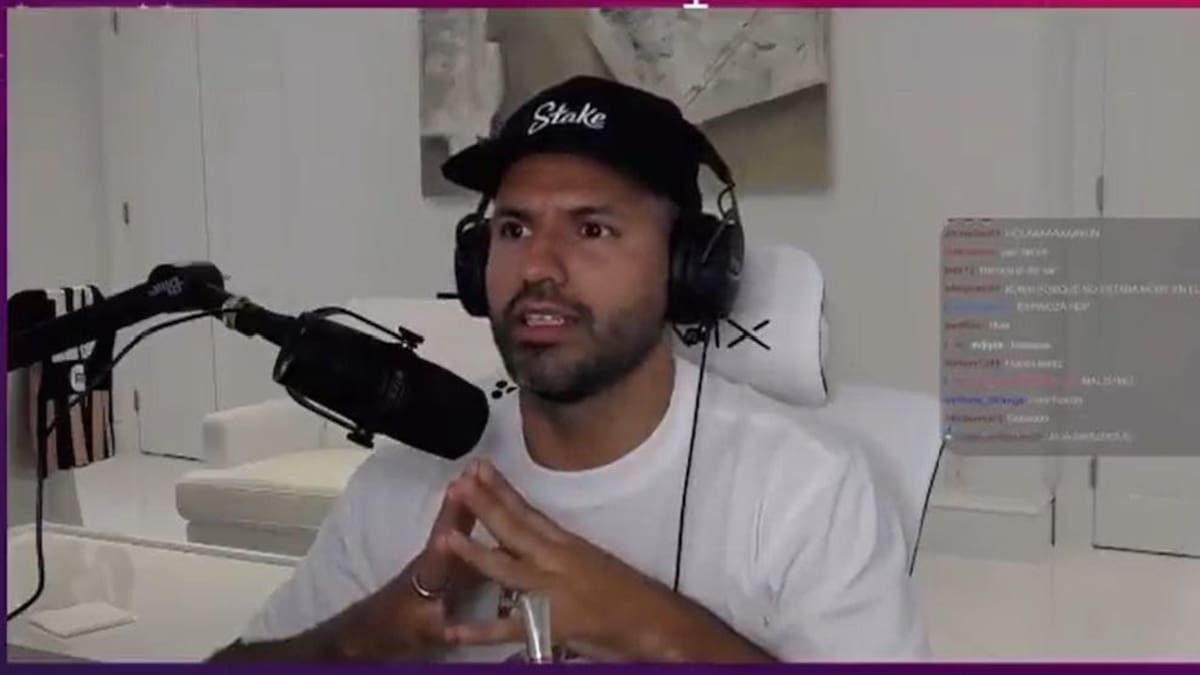 Streaming del "Kun" Agüero. Foto: captura de video