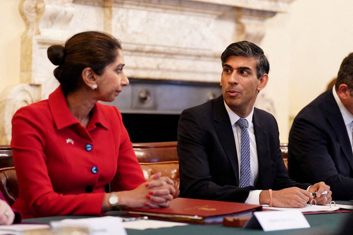 Suella Braverman y Rishi Sunak. Foto: Reuters.
