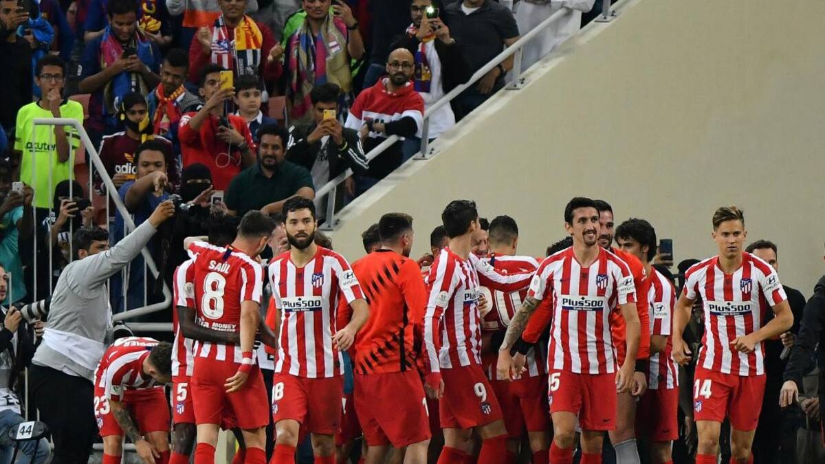 Supercopa de España, Festejo de Atlético Madrid ante el Barcelona, REUTERS