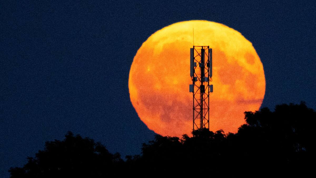 Superluna del 20 de agosto de 2024 en Dinamarca. Foto: Reuters.