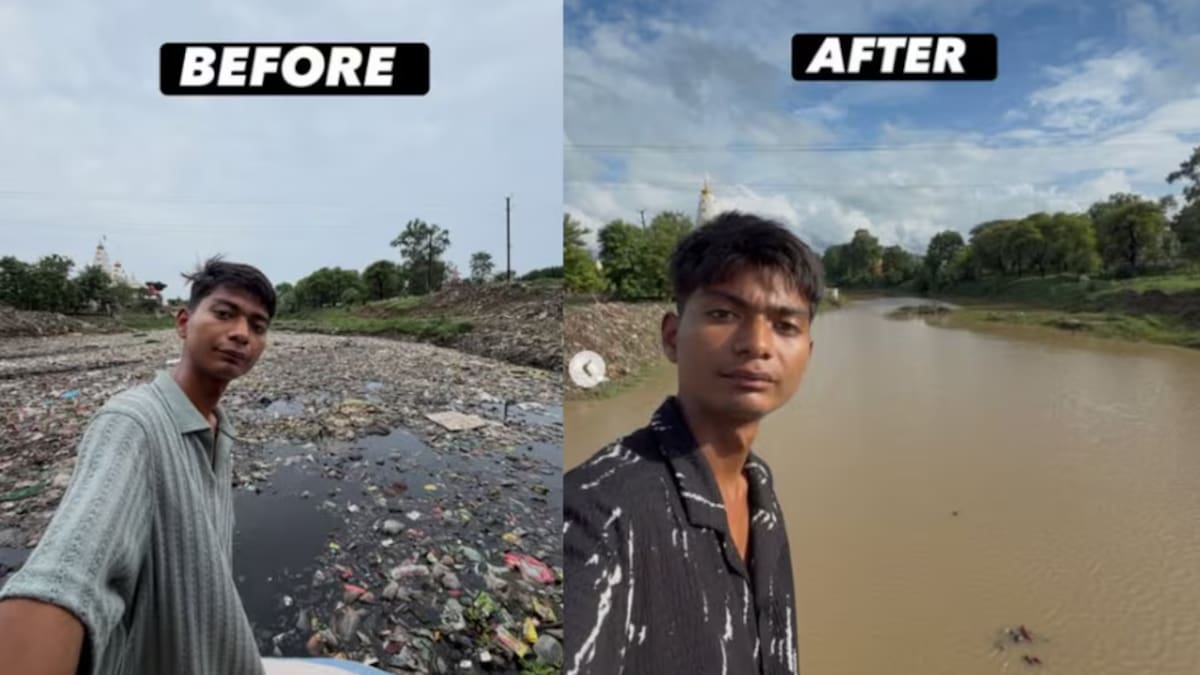 Surendra Singh Choudhary, conocido como Bittu Tabahi, comenzó a limpiar el río Ajnar en enero 2026.
