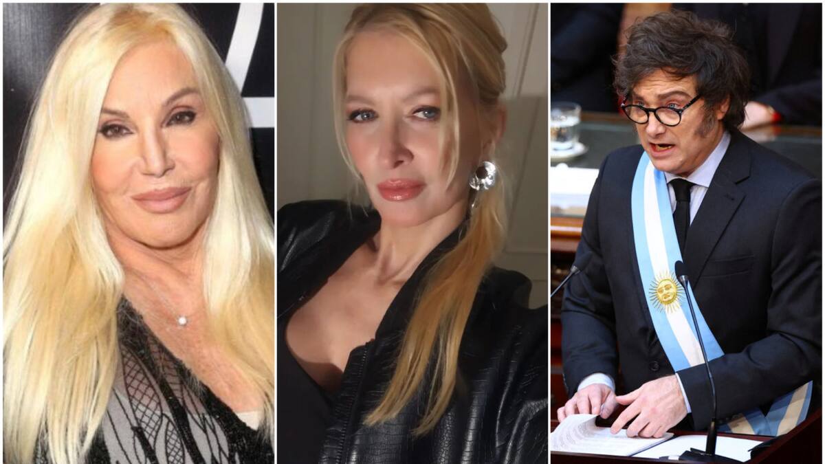Susana Giménez, Yuyito González y Javier Milei. Fotos: Redes sociales - Reuters.