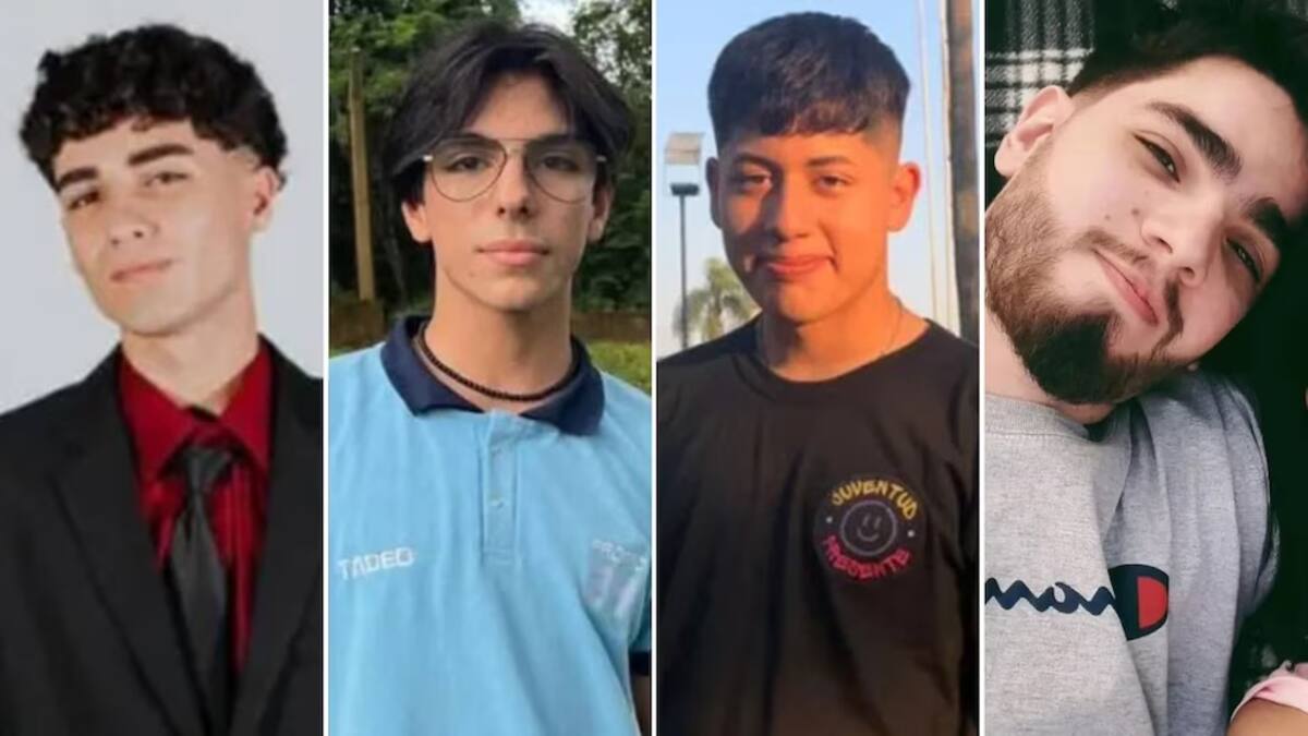 Tadeo Alpuy (19), Jonás Luis Dávalos (20), Enzo León (19) y Elian Alves (25).