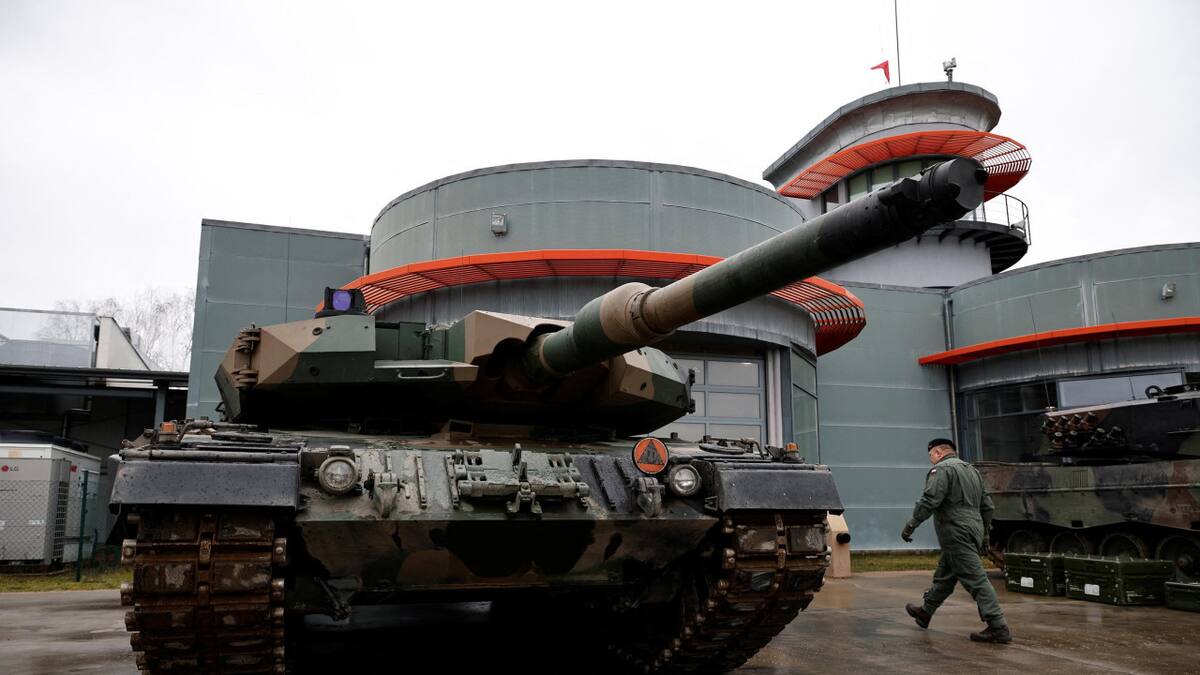 Tanque de guerra Leopard. Foto: NA.