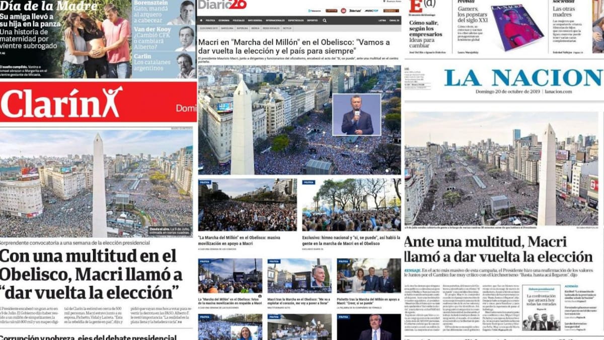 Tapas de Diarios Argentinos, 20-10-2019