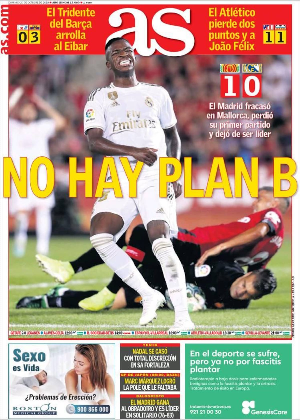 Tapas de Diarios, As, Domingo 20-10-19