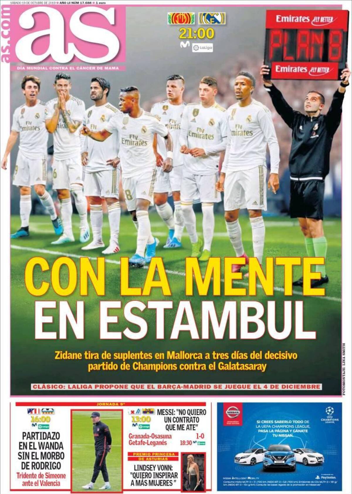 Tapas de diarios, As, Sábado 19-10-19