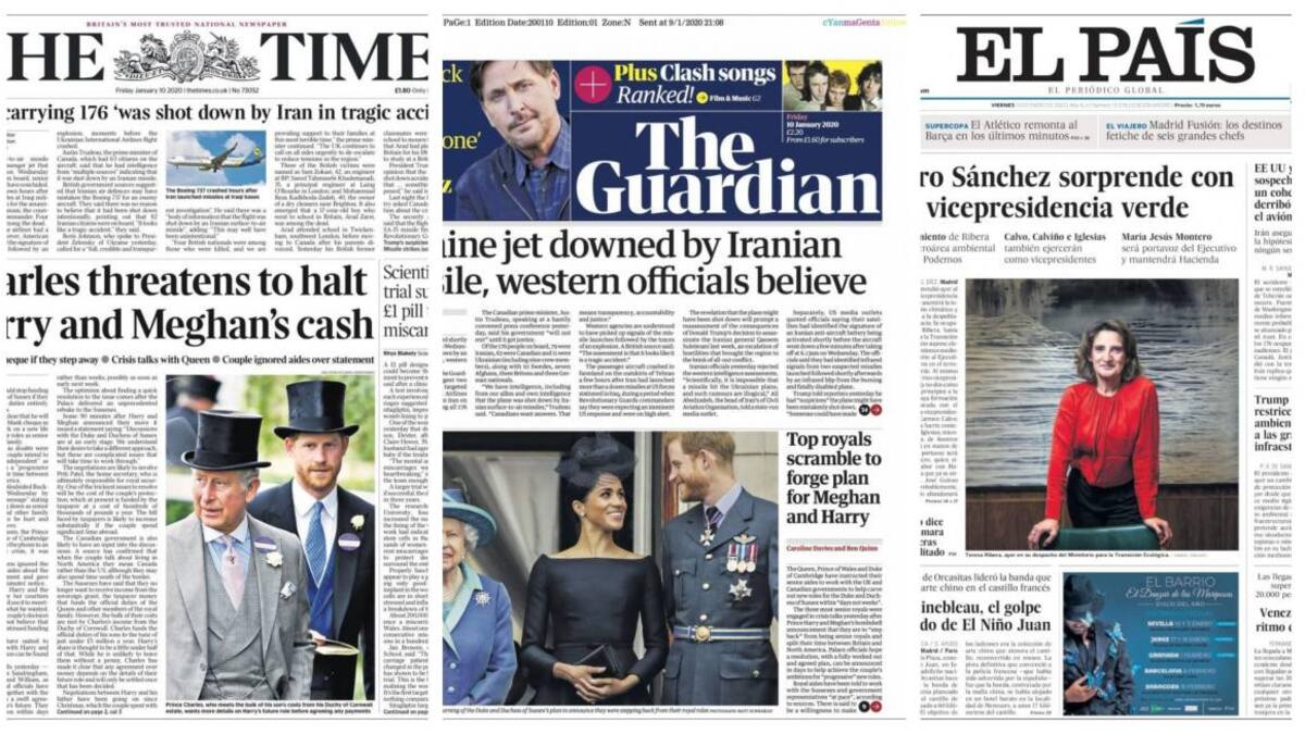 Tapas de diarios viernes 10 de enero de 2020