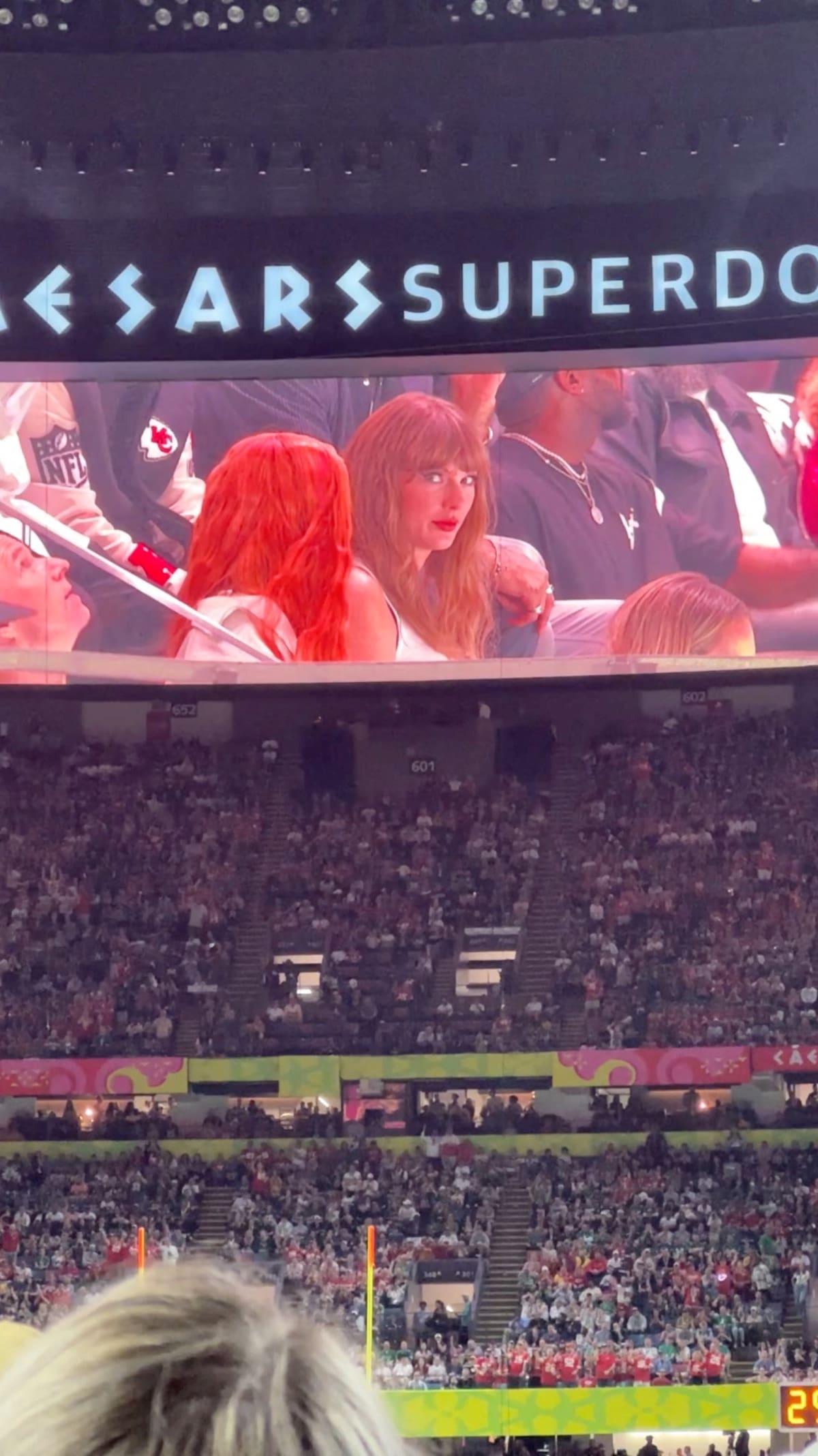 Taylor Swift fue abucheada en el Super Bowl. Foto: Reuters.