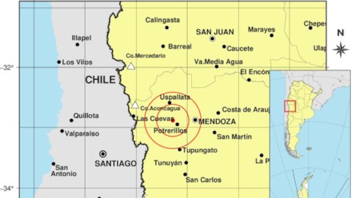 Temblor en Mendoza, datos del Inpres