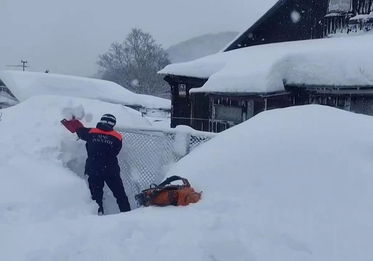 Temporal de nieve en Kamchatka