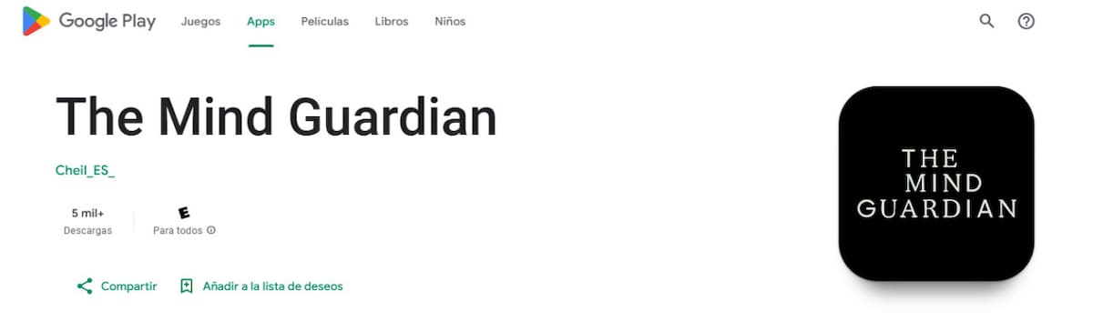 "The Mind Guardian", aplicación que ayuda a prevenir el alzheimer. Foto: Captura de pantalla.