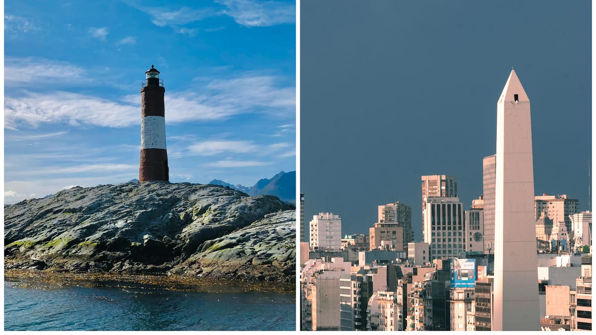 Tierra del Fuego y Buenos Aires, las dos provincias más grandes del territorio argentino.