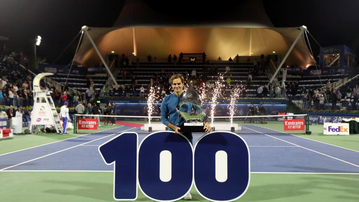 Título número 100 de Federer tras consagrarse en Dubai (Reuters)