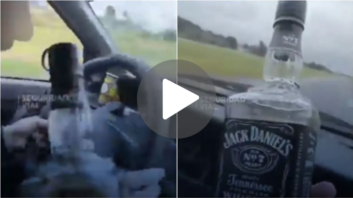 Iba por la Ruta 2 con una botella de whisky, tomó al volante y se burló de un caso viral: “Si nos matamos, nos matamos”