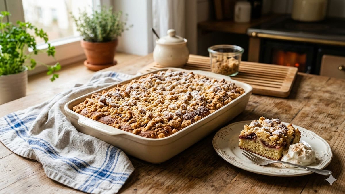 Qué es y cómo se hace la torta alemana streuselkuchen.