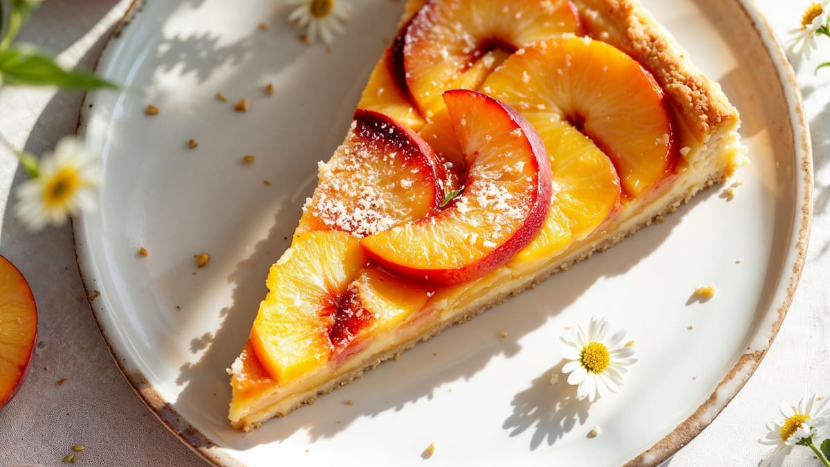 Torta de durazno. Foto Freepik