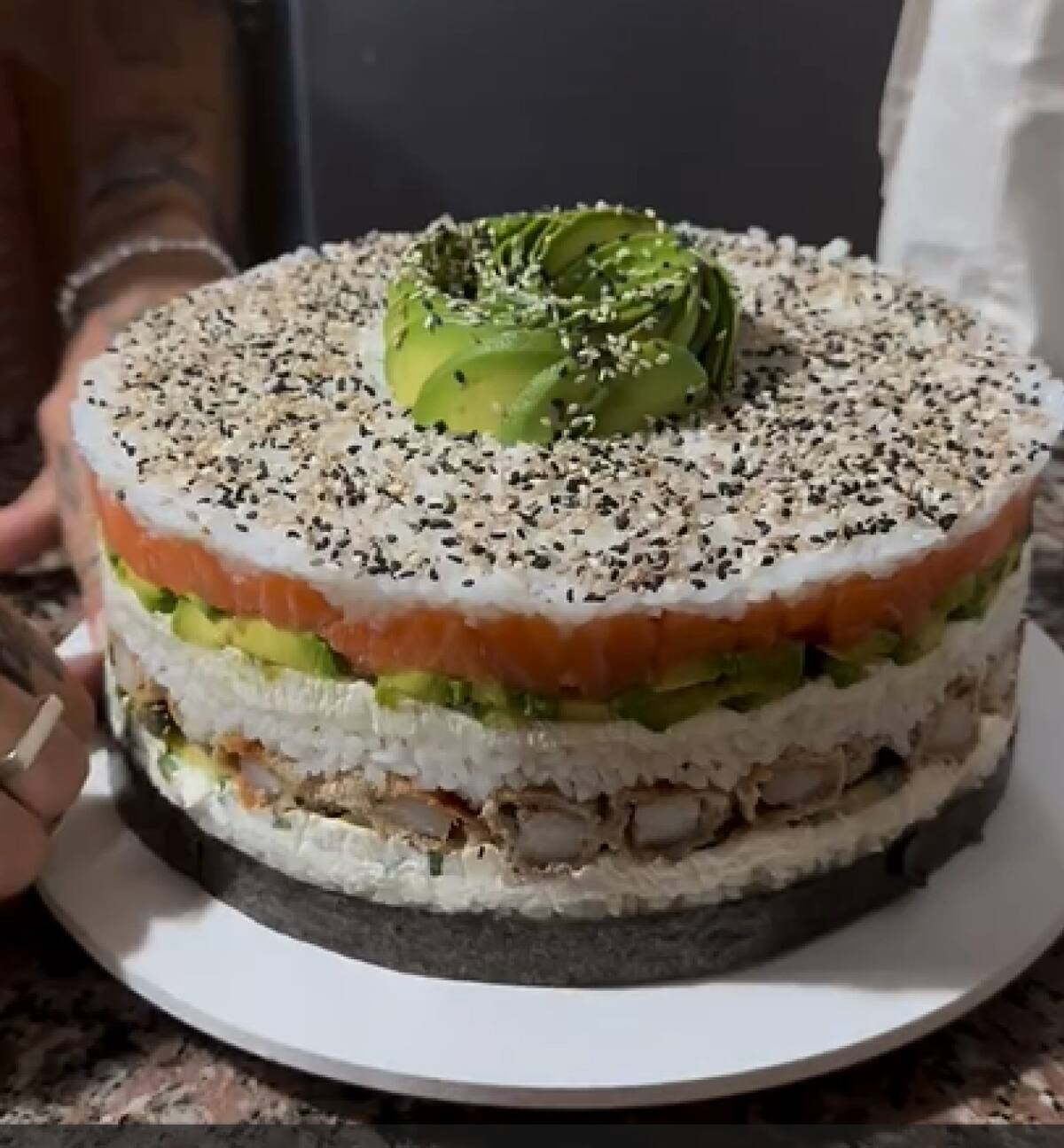 Torta de sushi. Foto captura