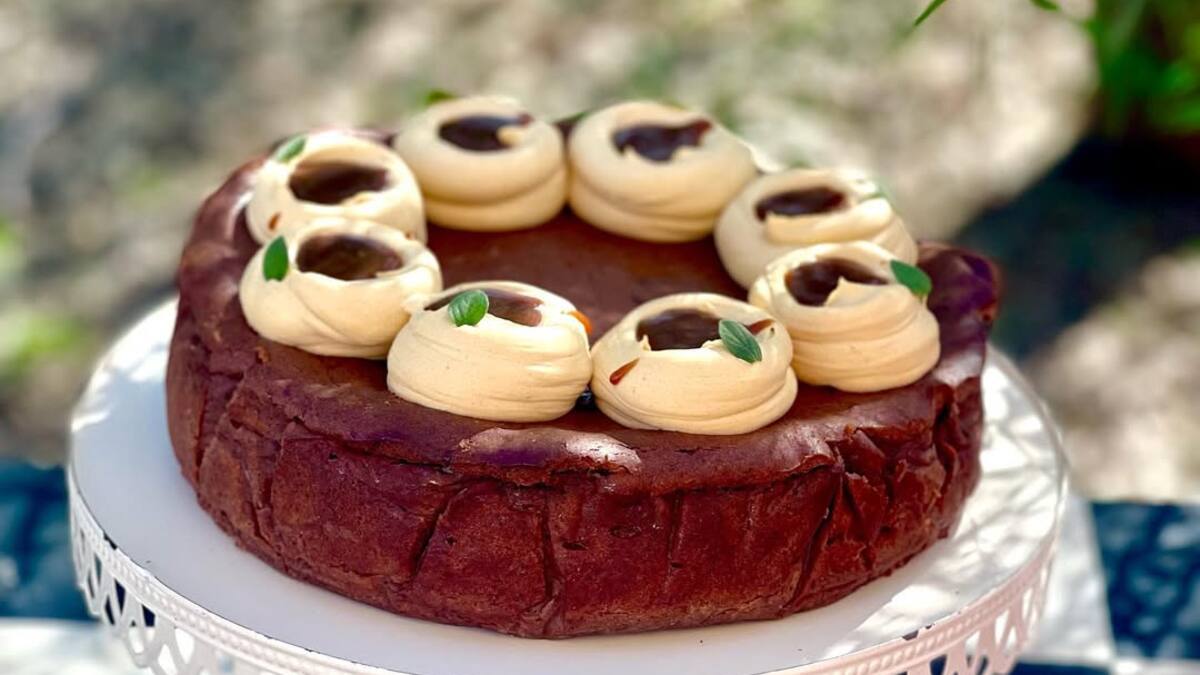 Cómo hacer torta vasca de chocolate.