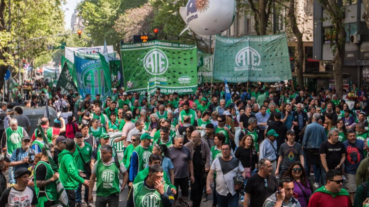 Trabajadores estatales de ATE. Foto: @ateprensa