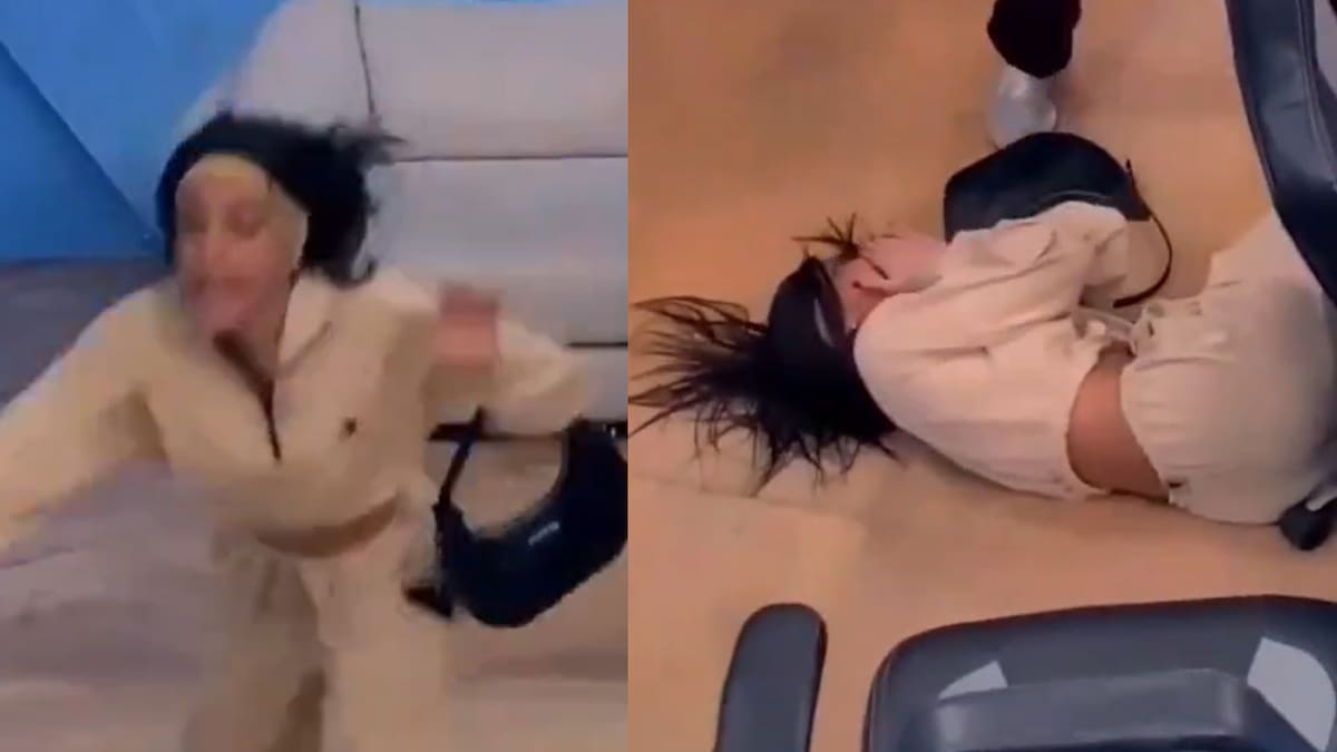 Tremenda caída de Rosina. Foto: captura video.