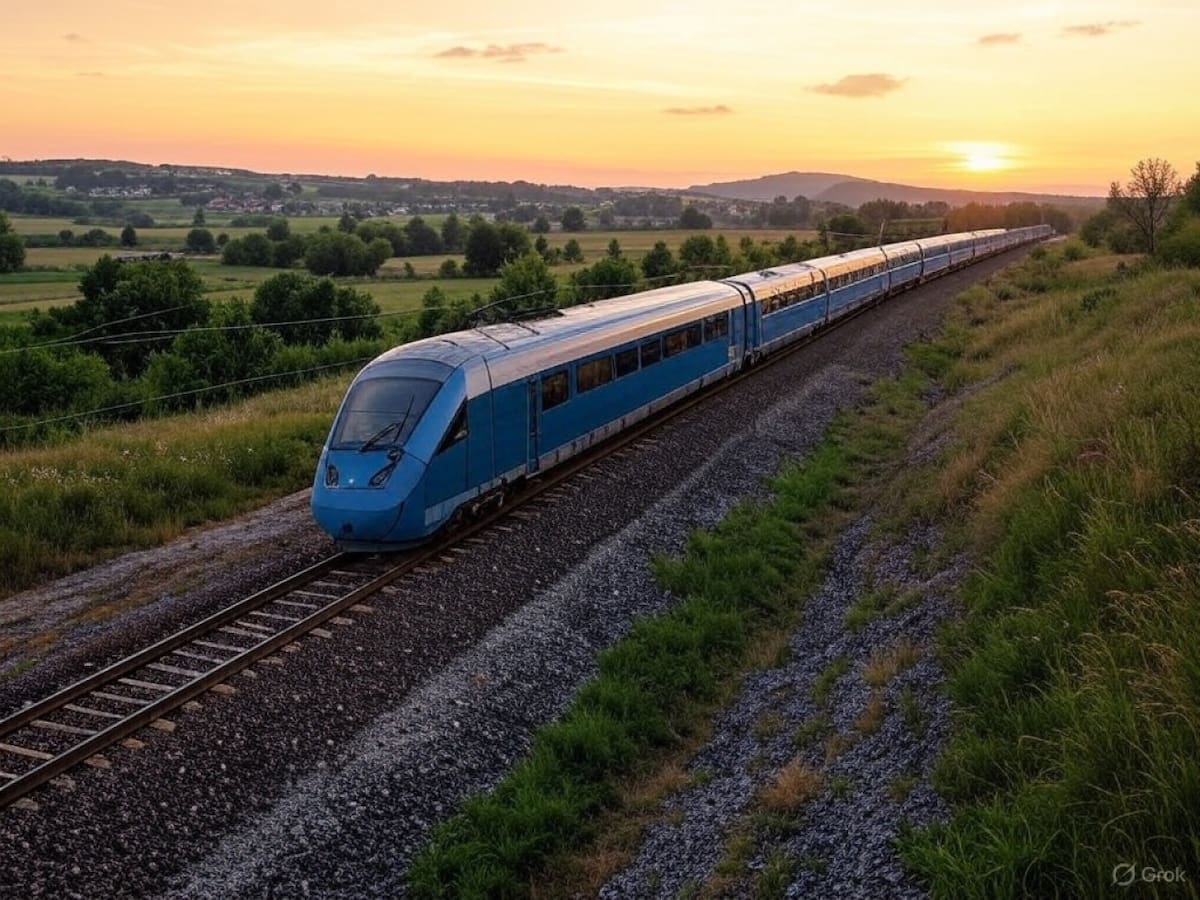 Tren de corta distancia en Europa. Foto: Grok.