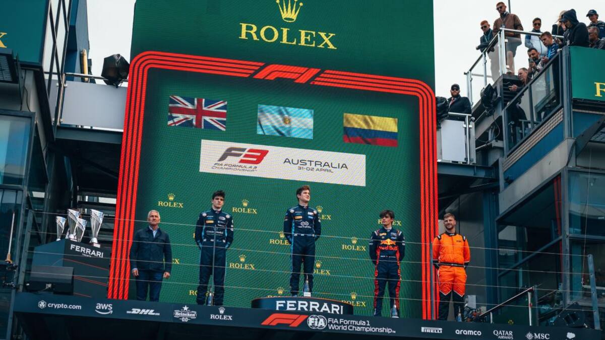 Triunfo de Franco Colapinto en el Gran Premio de Australia de Fórmula 3. Foto: @WilliamsRacing.