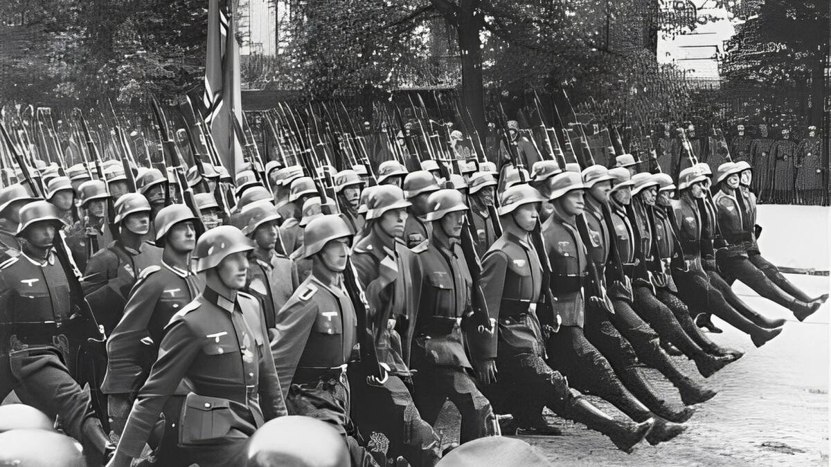 Tropas alemanas desfilan en Varsovia después de la rendición de Polonia, 28-30 de septiembre de 1939. Foto: United States Holocaust Memorial Museum.